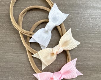 2 inch Baby Bow Headband, Soft Nylon, Newborn Gift