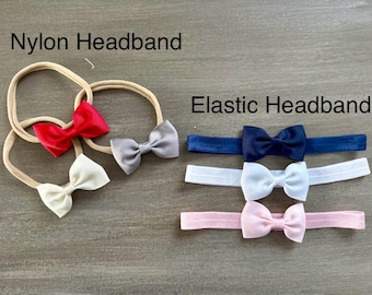 Baby Bow Headband, Soft Elastic, Newborn Girl Headband