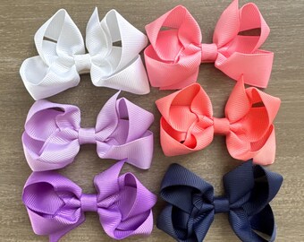 3 Inch Ribbon Baby Bow Clip: Newborn Hair Accessory