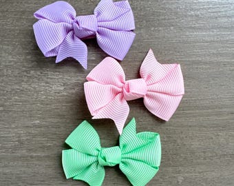 Ribbon Hair Clip Bow, Small Alligator Clip, Baby Toddler