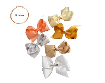 4.5" Baby Hair Bow Clip, Non-Slip, 27 Colors