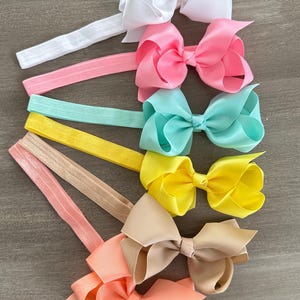 4.5&quot; Baby Headbands, Girls Headbands, Girls Headband Bow, Baby Shower Headbands, Girls Gift Headband,Toddler Headband, School Bow Headband.