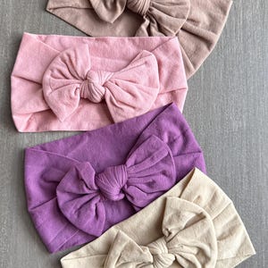 Baby Nylon Headbands, Bow Elastic Headband, Girls Newborn Headband ,Elastic Baby Hair Bow, Infants Toddler Nylon Headband.