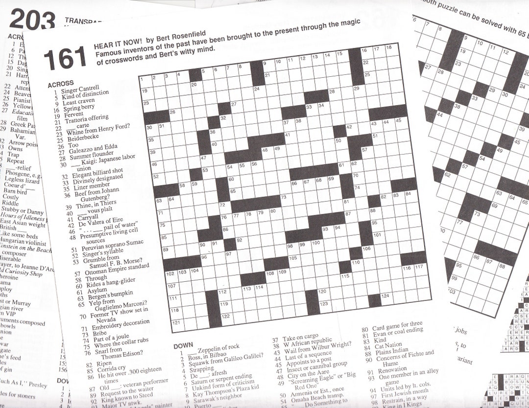 Vintage Paper Pack, 10 Crossword Puzzle Pages, 8 1/4 X 11, Collage