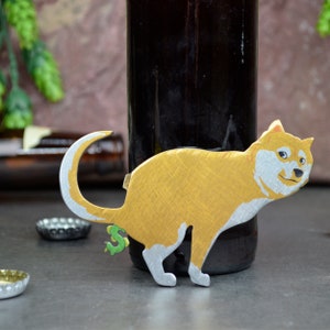 Doge Magnetic Bottle Opener - Doge coin! / Handcrafted in the USA / 100% Steel / Beer Bottle Opener Father&#39;s Day