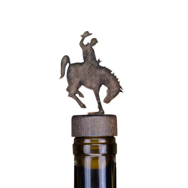 Bronco Wine & Liquor Bottle Stopper - Fabriqué à la main / 100% Acier / Cadeau de vin