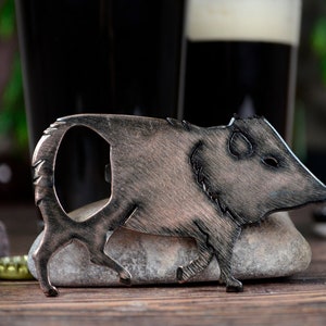 Javelina Magnetic Bottle Opener - Handcrafted in the USA / 100% Steel / Beer Bottle Opener Father&#39;s Day