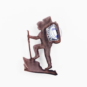 Hiker Magnetic Bottle Opener - Handcrafted in the USA / 100% Steel / Beer Bottle Opener Father&#39;s Day