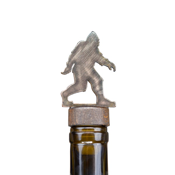 Bigfoot Wine & Liquor Bottle Stopper - Handcrafted in the USA / 100% Steel / Wine gift