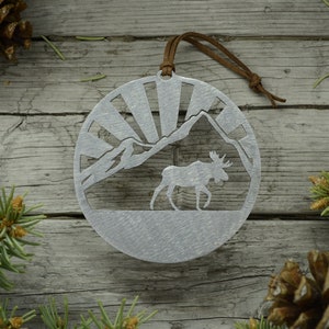 Moose Mountain Ornament- 100% steel Father&#39;s Day