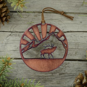 Elk Mountain Ornament- 100% steel Father&#39;s Day