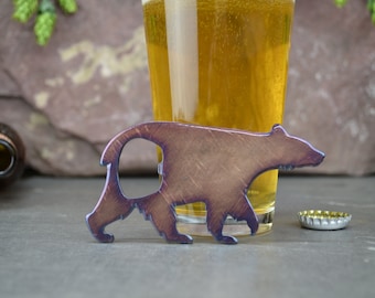 Black Bear Magnetic Bottle Opener - Handcrafted in the USA / 100% Steel / Beer Bottle Opener