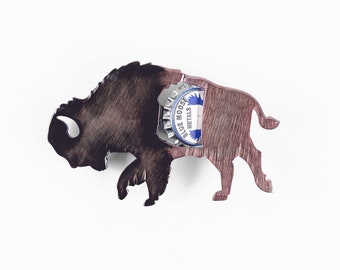 Bison Magnetic Bottle Opener - Handcrafted in the USA / 100% Steel / Beer Bottle Opener Father&#39;s Day