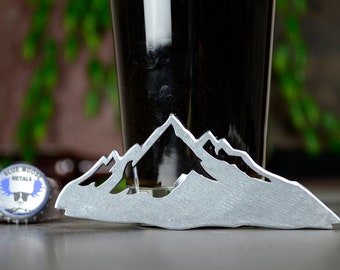Mountain Magnetic Bottle Opener - Handcrafted in the USA / 100% Steel / Beer Bottle Opener Father&#39;s Day
