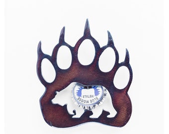 Handcrafted Steel Grizzly Bear Paw Magnetic Bottle Opener