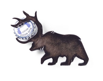 Bear Deer Magnetic Bottle Opener – Handcrafted Steel, Father's Day Gift