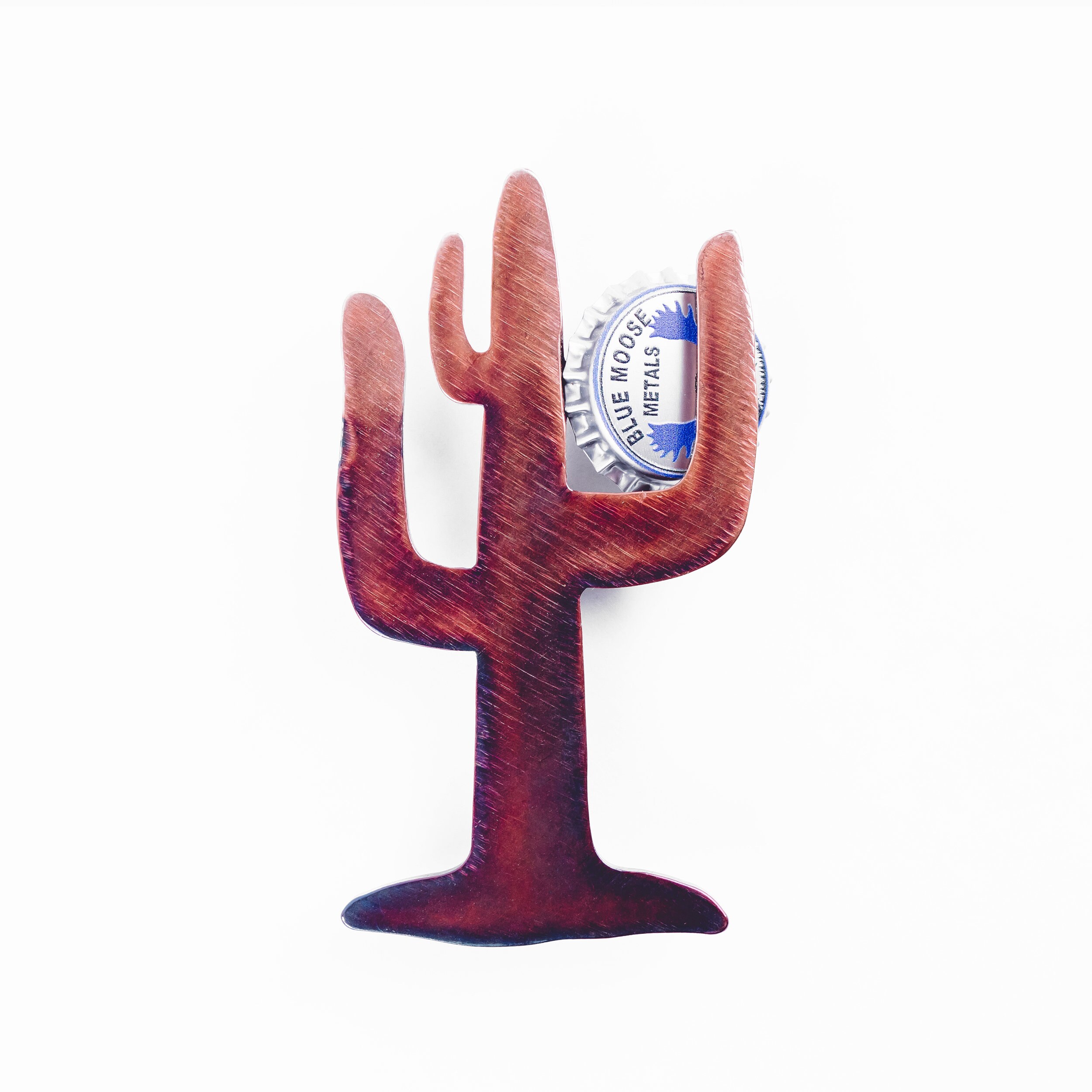 Cactus Magnetic Bottle Opener - Handcrafted in the USA / 100% Steel / Beer Bottle Opener Father's Day