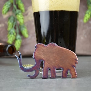 Woolly Mammoth Magnetic Bottle Opener - Handcrafted in the USA / 100% Steel / Beer Bottle Opener Father&#39;s Day