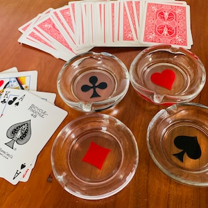 Adequar-se! Conjunto de cinzeiro de baralho de cartas vintage com 4