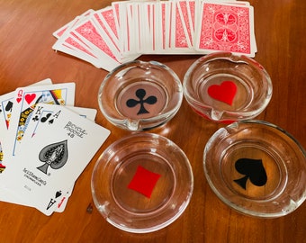 Suit Up! Vintage Deck of Cards Ashtray Set of 4