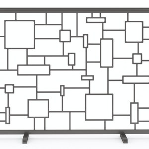 Customizable Metal Fireplace Screen (Squares)
