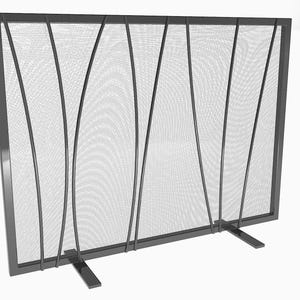 Customizable Metal Fireplace Screen (Willow)