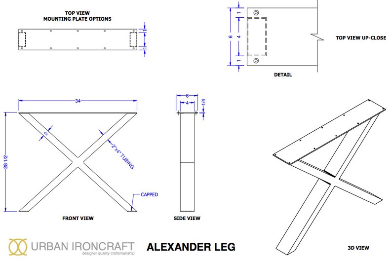 Set of Metal Table Legs Alexander image 5