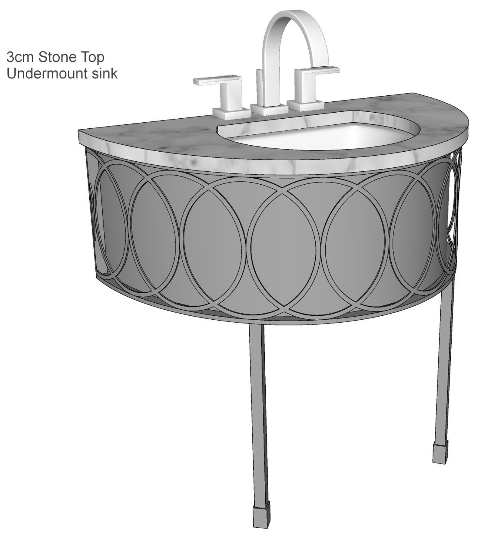 Metal Bathroom Vanity mason Half Round Iron Vanity Etsy