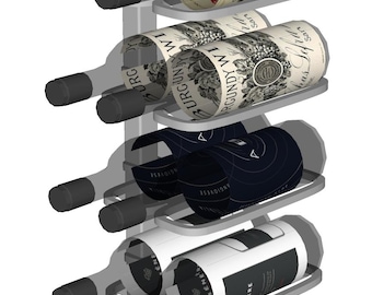 Floor to Wall / Pillar Series - Front Double Bottle Label Facing Wine Display