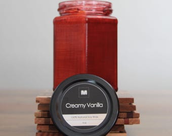 Creamy Vanilla Soy Candle (9oz), Repurposed & Hand-Painted