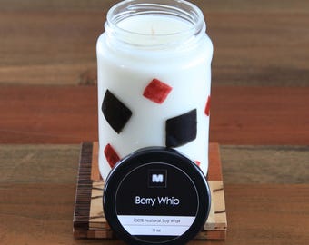 Berry Whip Soy Candle (11oz), Repurposed & Hand-Painted
