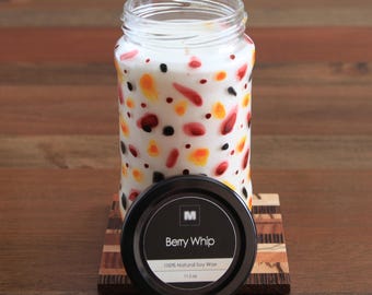 Berry Whip Soy Candle (11.5oz), Repurposed & Hand-Painted