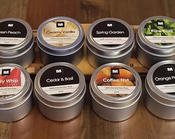 3.5oz Mini Tin Soy Candles (various scents)