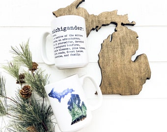 Coffee Mug, Ceramic Michigander Mug | Michigander Definition Mug