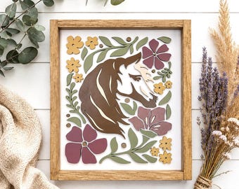 Floral Horse Wooden Sign | Western Cowgirl Room Decor | Layered Wood Horse Wall Art | Horse Lover Gift | Rustic Sign| 15.5" x 13.5"