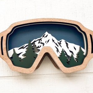 Decorative Snow Goggles | Winter Decor | Layered Winter Goggles | 4.5" x 9"