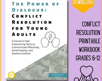 Conflict Resolution Lesson for Middle and High School Students, Printable Lesson, Conflict Resolution Worksheet, Behavior Reflection,