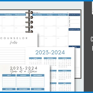 School Counselor Undated Planner 2023-2024, Counselors Printable Planner