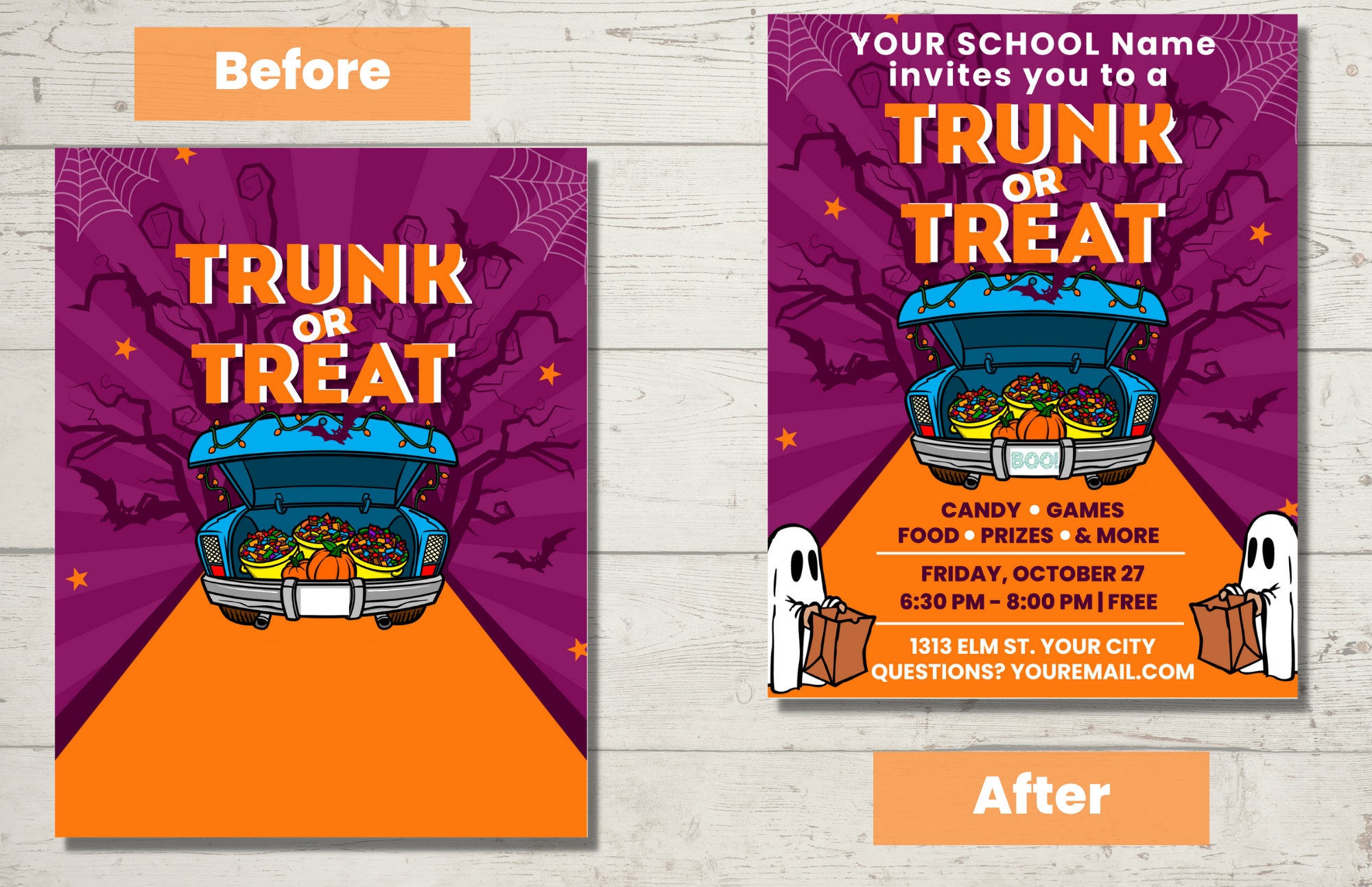 Trunk or Treat Flyer Editable Trunk or Treat Flyer Digital Etsy