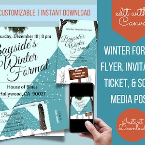 Middle School Dance Ticket Flyer Set Invite Editable Digital Template Flyer, School Dance Tickets, PTA, PTO, ASB, Event Planners