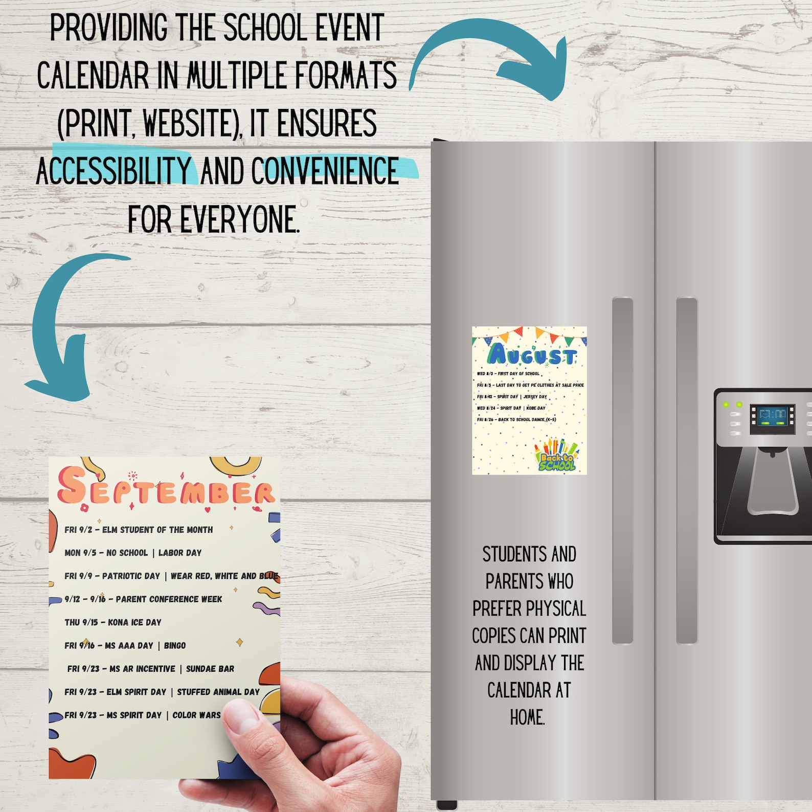 Editable Themed Template for School Events, Monthly Event Calendar ...