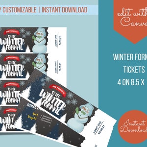 Winter Formal Ticket Printable für Schule PTA | ASB | Event Planner | Bearbeitbare Vorlage Digital