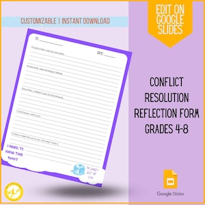 Conflict Resolution Worksheet Reflection Letter Apology Form Behavior Reflection School Counselor Activity For Behavior Reflection
