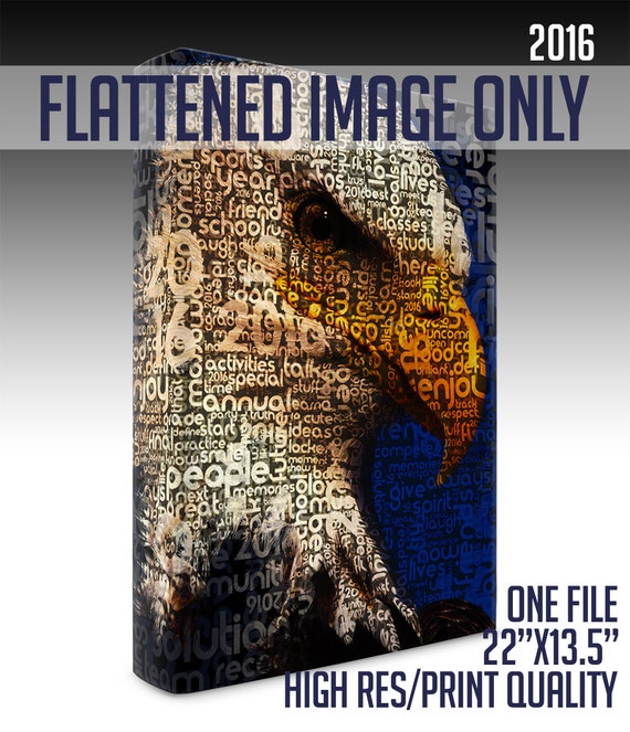 Items similar to Eagle Typography 2016 Yearbook Cover Design Background