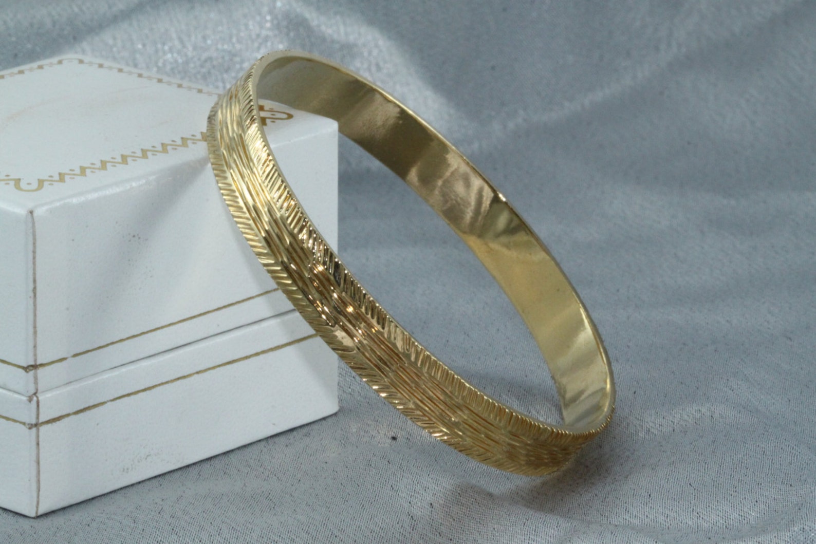Gold Bangle Solid GOLD Bangles 14K GOLD Wide Bracelet For Etsy