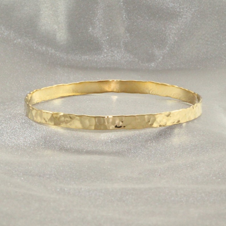 18k OR 22K Gold bracelet Hammered Gold Bangle18k Solid GOLD Etsy