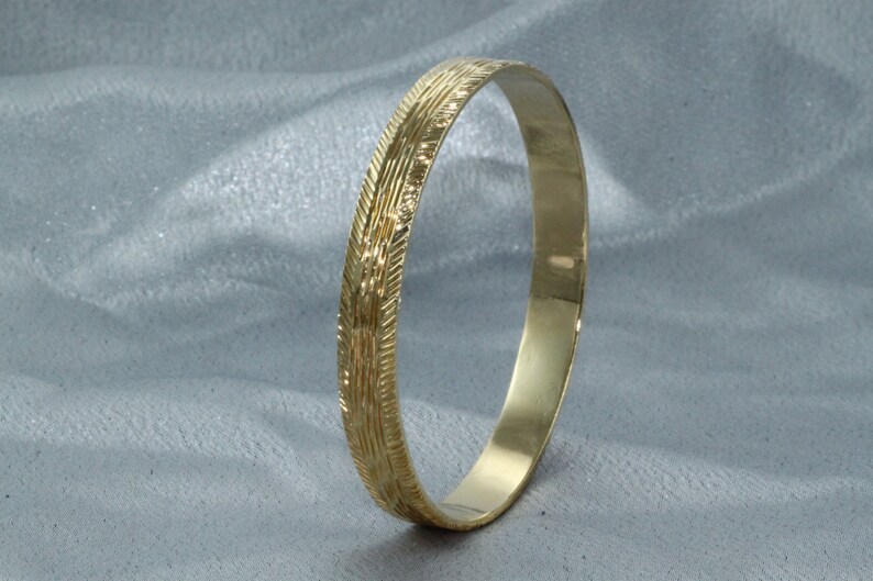 Gold Bangle Solid GOLD Bangles 14K GOLD Wide Bracelet For Etsy