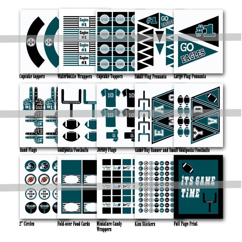 Eagles Football Party Printables And Decorations Printable Etsy