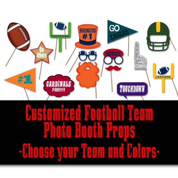 Custom Football Photo Booth Props and Football Party Etsy