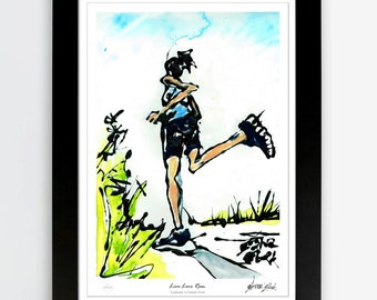 Running Jogging PRINT, Limited Edition Runner Print, Runner Poster, Sports Wall Art, Running Girl, Jogging Girl, Morning Run, Go For A Run